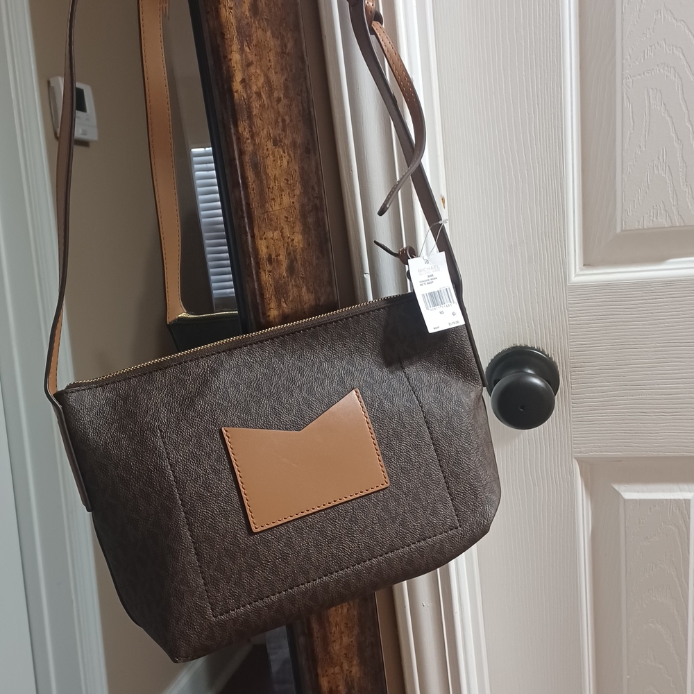 Michael Kors Brown and Tan Crossbody Bag